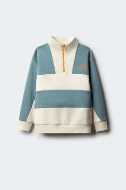 Sudadera cuello subido a rayas niño