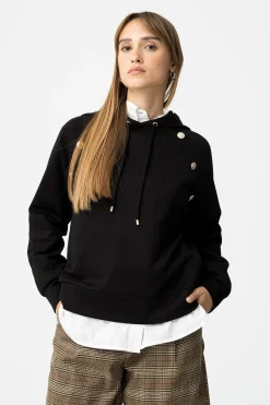 Sudadera Regular con Botones Metálicos