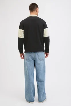 Sudadera tipo polo franja