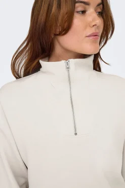 Sudadera zip cuello alto