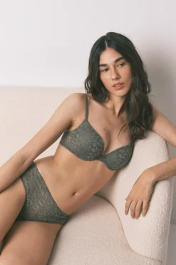 Sujetador GORGEOUS push up encaje kaki