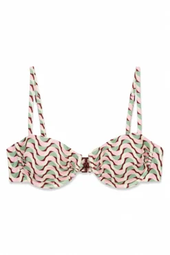 Top bikini balconette estampado geom&eacute;trico