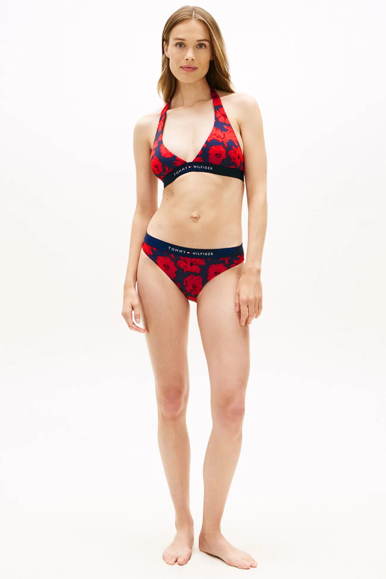 Top bikini tipo halter estampado floral