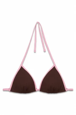 Top bikini triangular push up marr&oacute;n