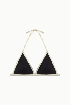 Top bikini triangular ribetes brillo