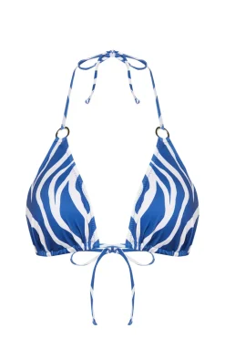 Top de bikini triangular animal print