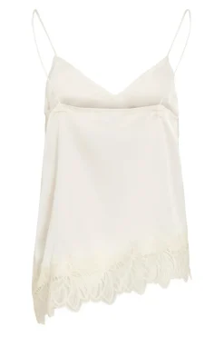 Top lencero satinado con encaje