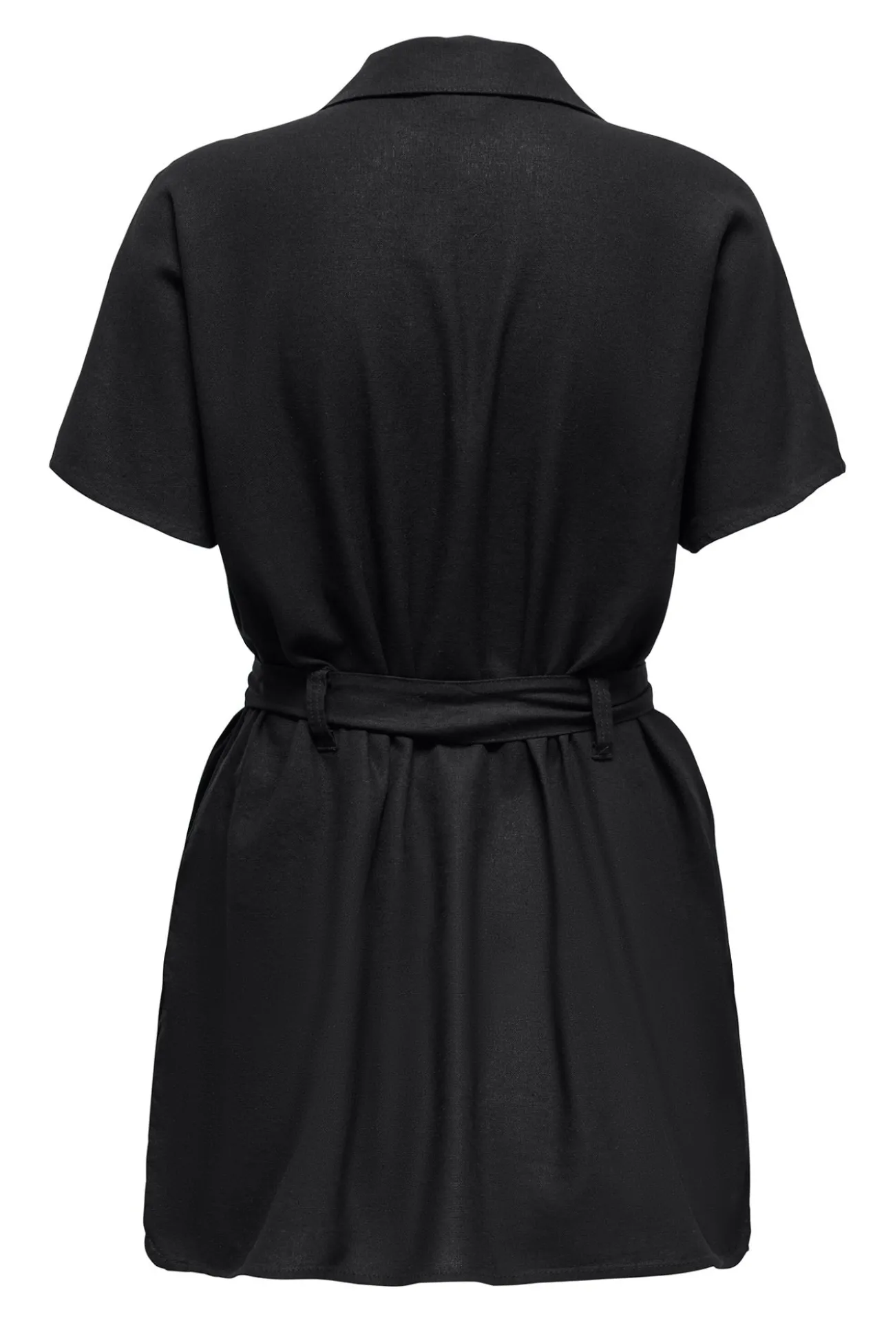 Vestido corto camisero de lino