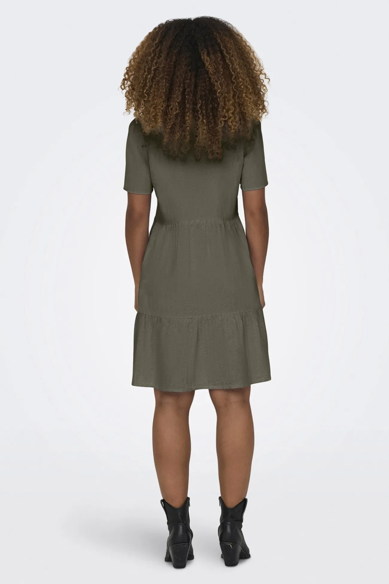 Vestido corto de lino