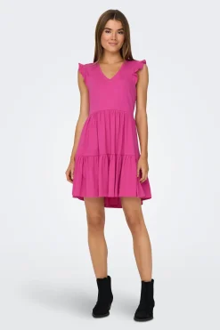 Vestido corto manga corta