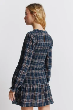 Vestido corto smock cuadros
