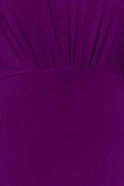Vestido de punto midi con hombro descubierto