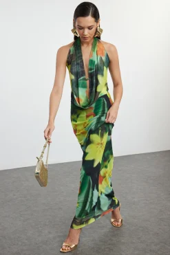 Vestido espalda abierta estampado