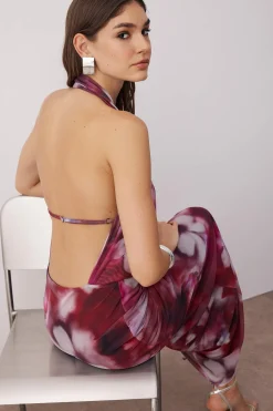 Vestido espalda abierta estampado
