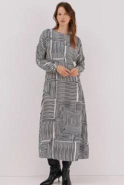 Vestido estampado midi