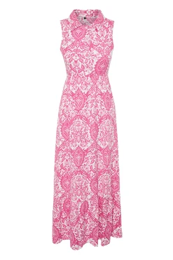 Vestido largo cuello camisero