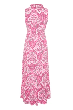 Vestido largo cuello camisero