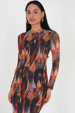 Vestido largo de malla