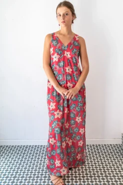 Vestido largo escote pico