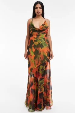 Vestido largo estampado