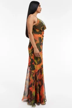 Vestido largo estampado
