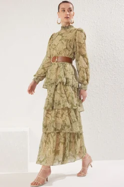 Vestido largo volantes