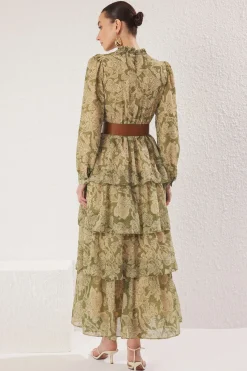 Vestido largo volantes