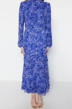 Vestido maxi manga larga