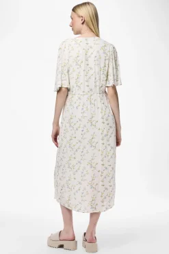 Vestido midi cuello pico