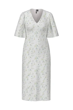 Vestido midi cuello pico