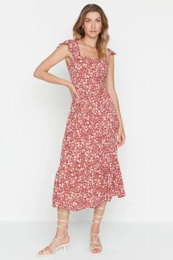 Vestido midi flores