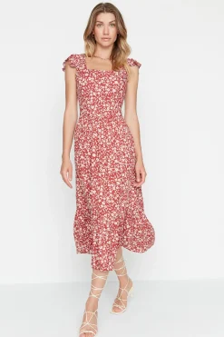 Vestido midi flores