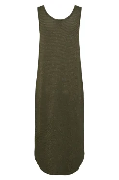 Vestido midi fluido con lurex