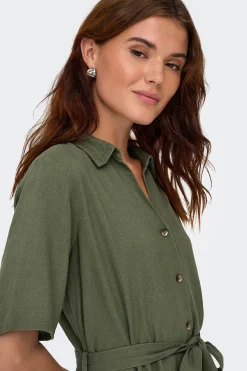 Vestido midi lino
