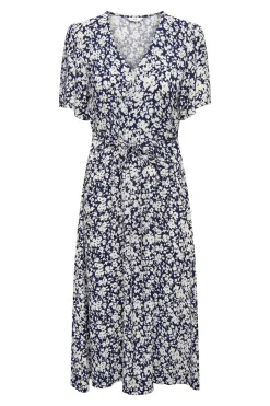 Vestido midi manga corta