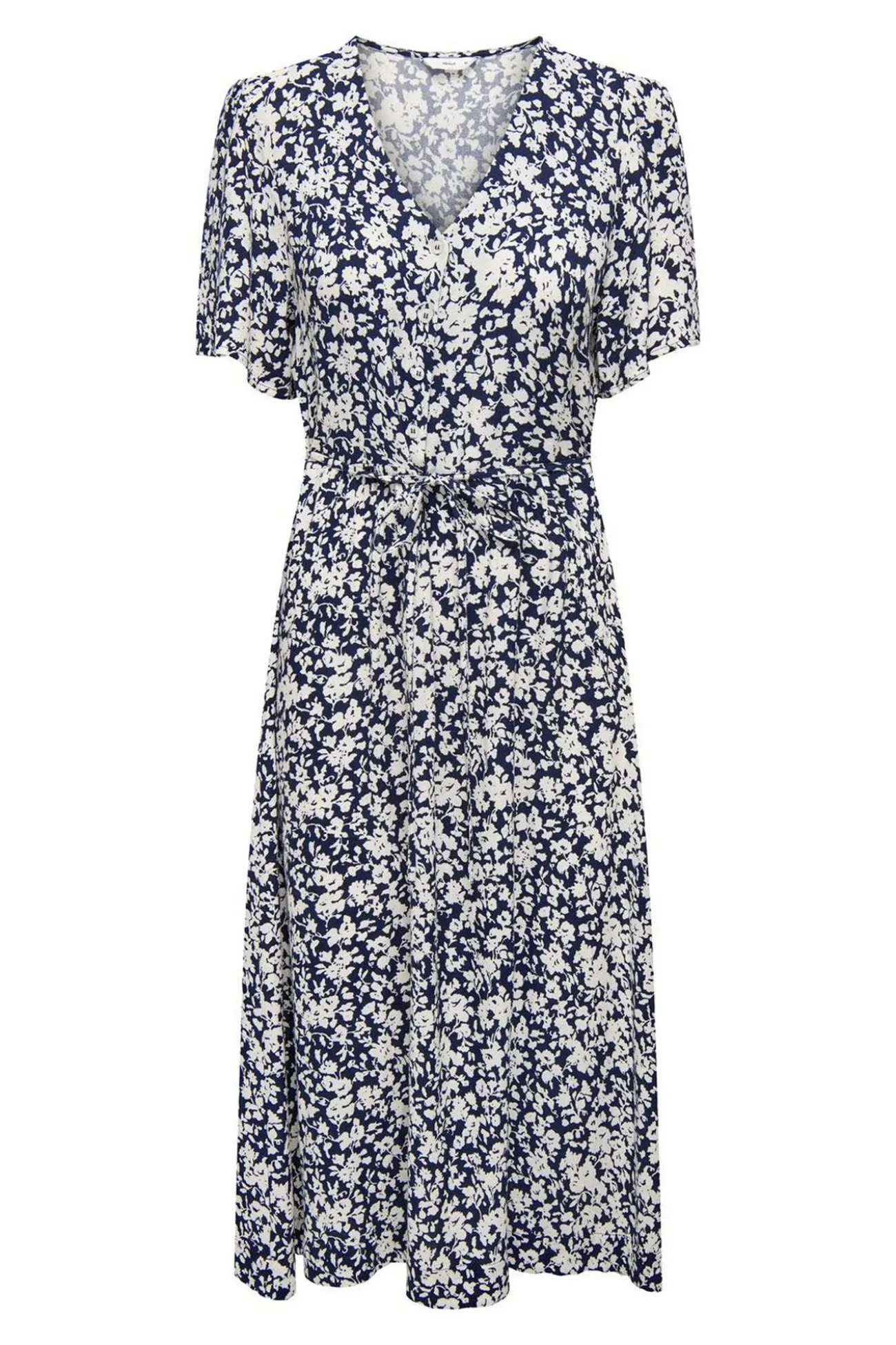 Vestido midi manga corta