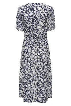 Vestido midi manga corta