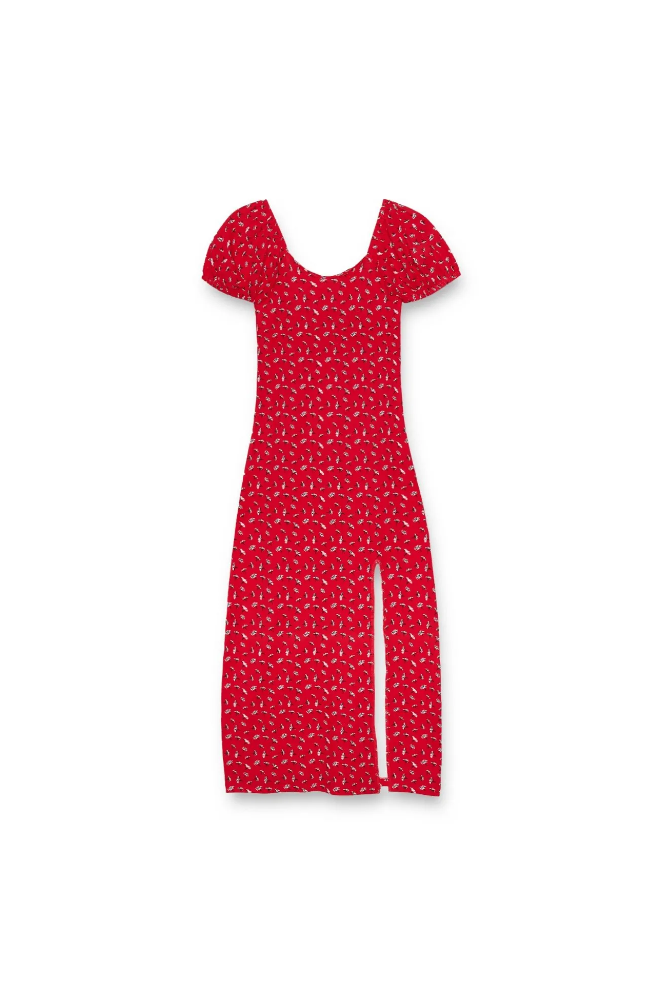 Vestido midi manga corta