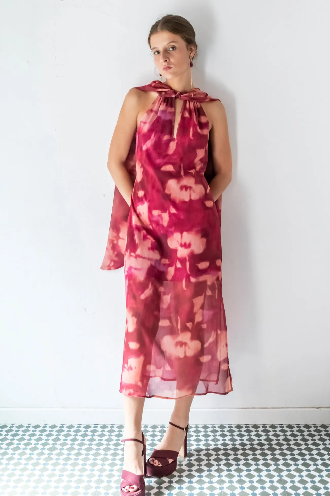 Vestido midi recto