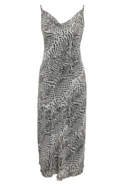Vestido midi tirantes animal print
