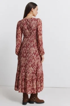 Vestido midi volante cintura