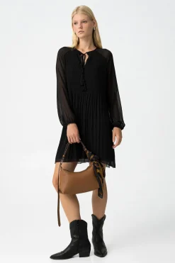 Vestido Plisado con Cord&oacute;n