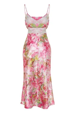 Vestido satinado estampado