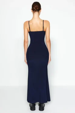 Vestido tubo de punto largo