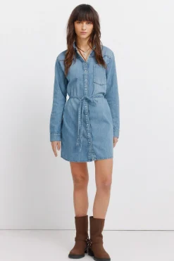 Vestido vaquero corto cinturón