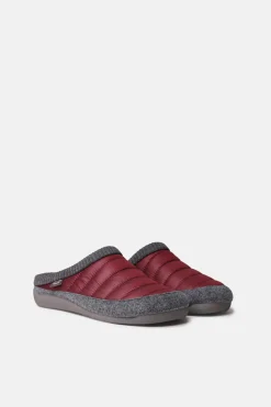 Zapatilla Para Hombre Tipo Zueco en Fieltro y Tejido Acolchado