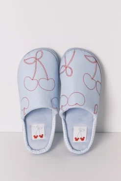 Zapatillas casa azul cerezas