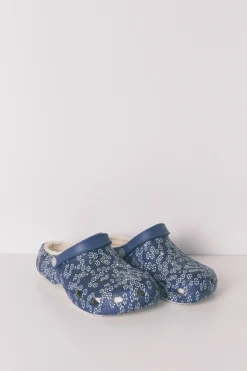Zapatillas casa zueco forrado flores