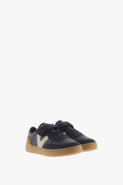 Zapatillas deportivas de ni&ntilde;os con piezas en contraste y cord&oacute;n el&aacute;stico