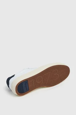 Zapatillas Piel Con Detalles En Ante